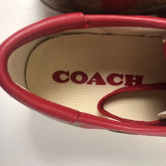 Coach CitySole Coated Canvas & Leather Sneakers Signature C Hearts ❤️ NIB - Picture 7 of 11